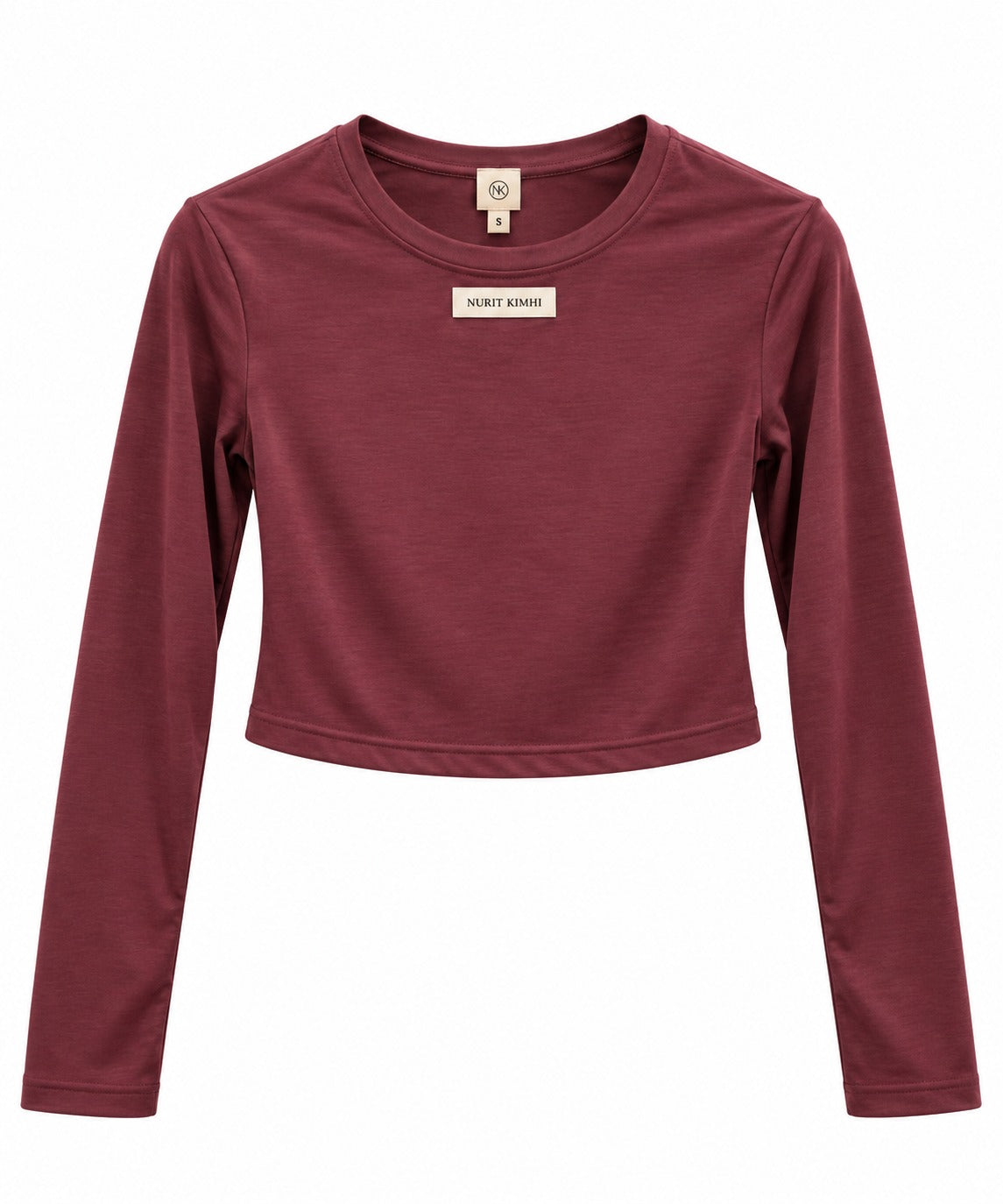 Tissue 02 - Cropped Shirt -בורדו