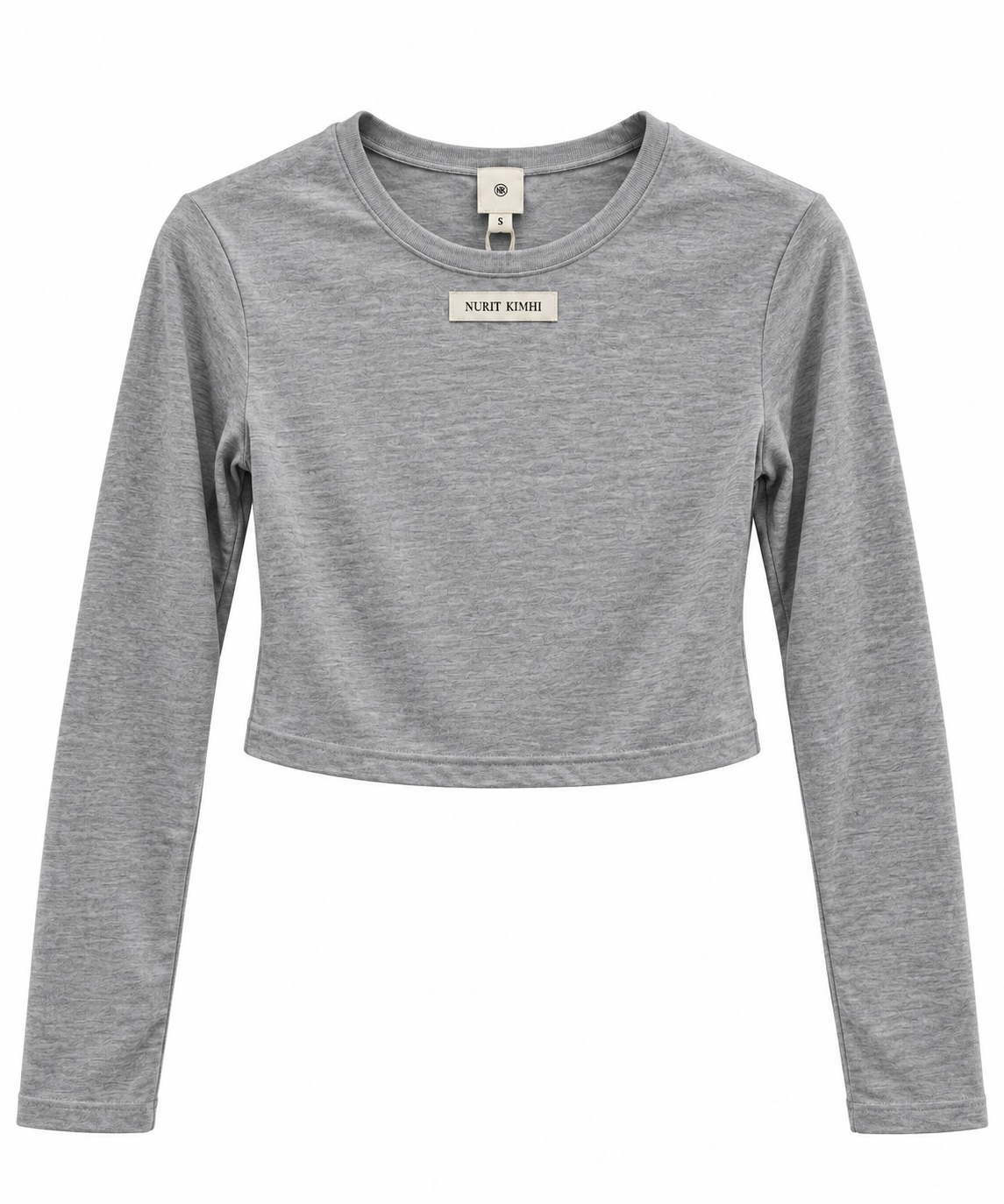 Tissue 02 - Cropped Shirt - אפור מילאנז'