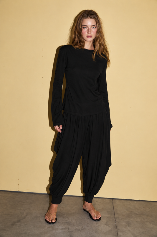 SOREN LONG BALLOON PANTS - שחור