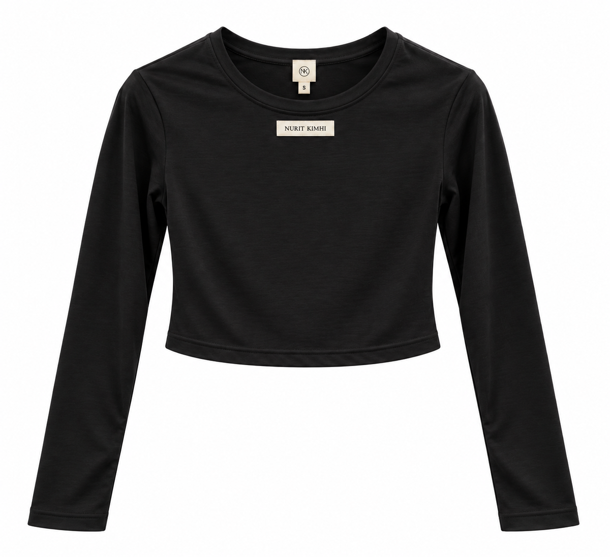 Tissue 02 - Cropped Shirt - שחור