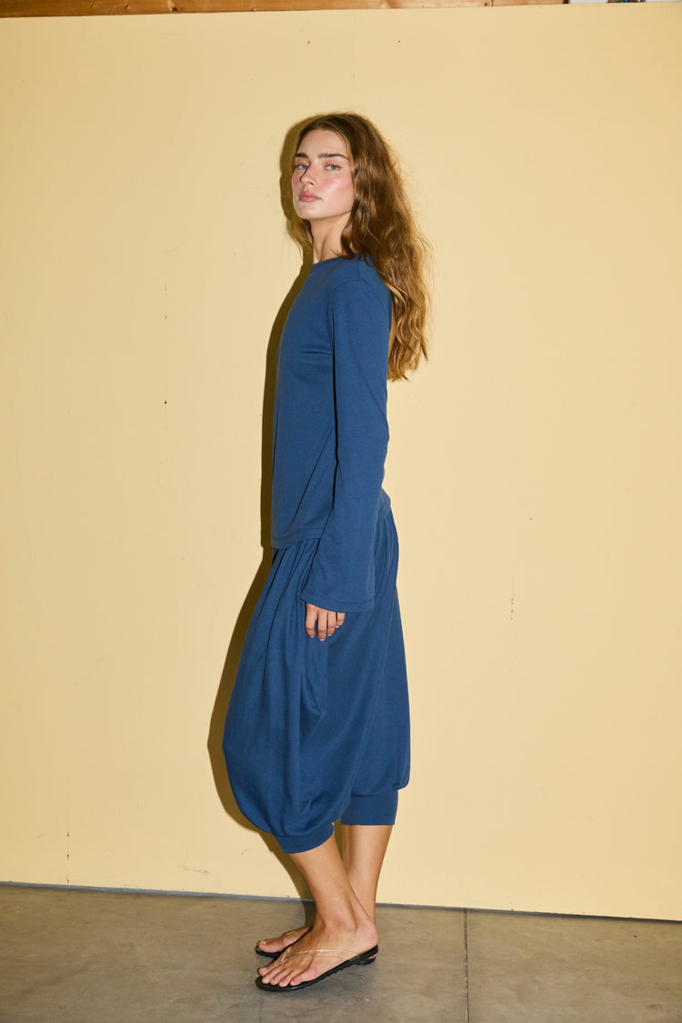 SOREN OPEN BACK TOP - כחול נייבי