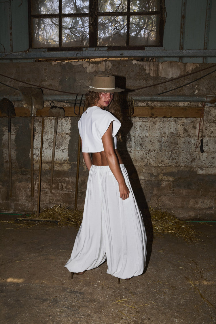 ELVIA PANTS - לבן