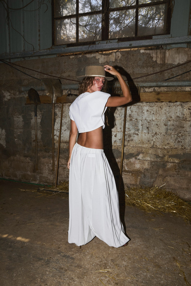 ELVIA PANTS - לבן