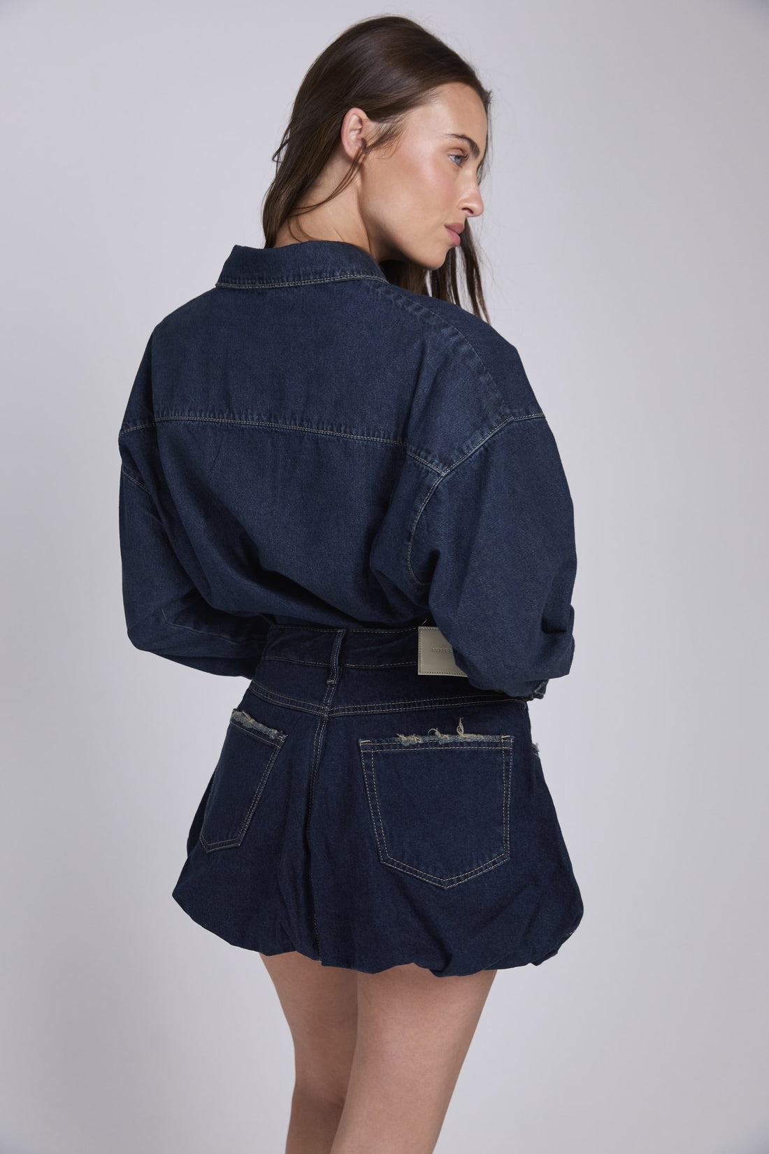 D20 - OVERSIZED DENIM SHIRT - DARK BLUE
