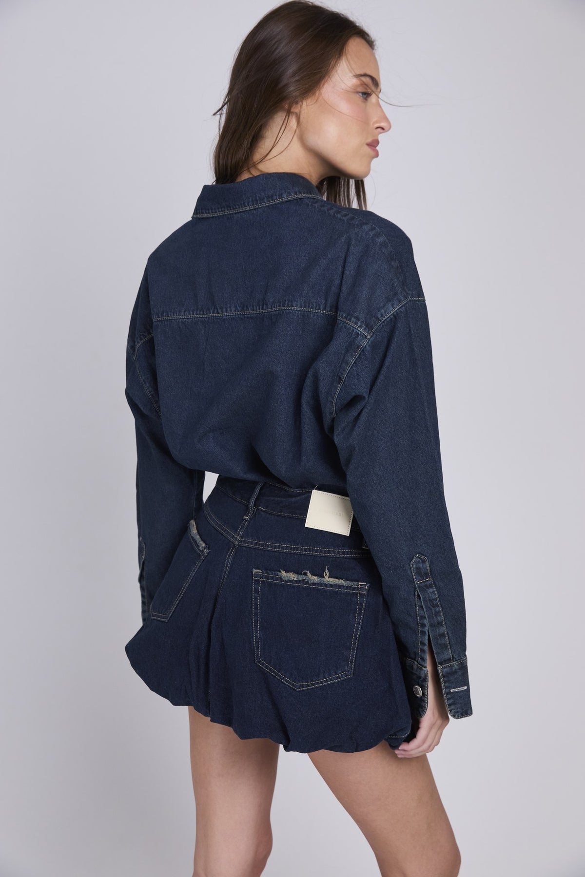 D20 - OVERSIZED DENIM SHIRT - DARK BLUE