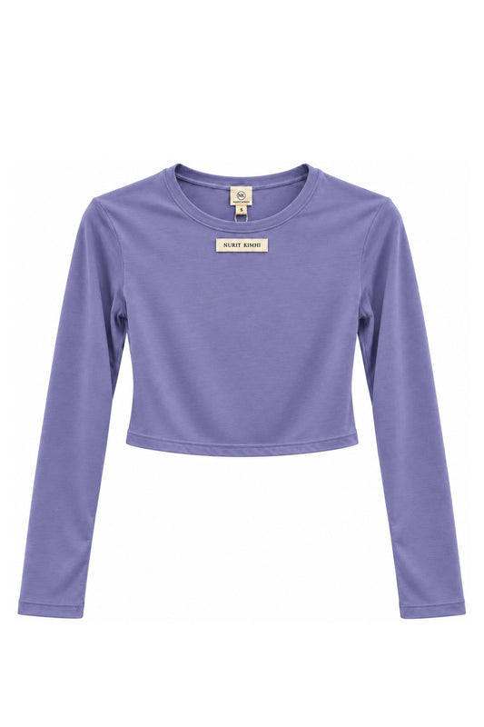 Tissue 02 - Cropped Shirt - סגול