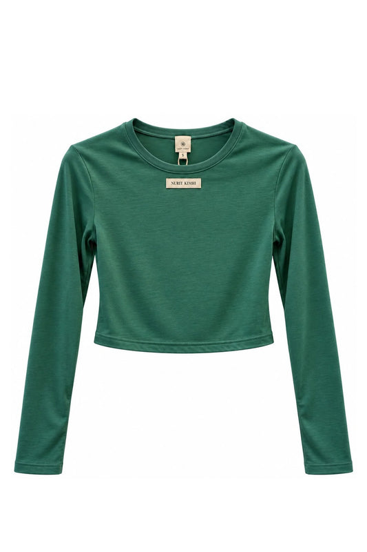 Tissue 02 - Cropped Shirt - ירוק