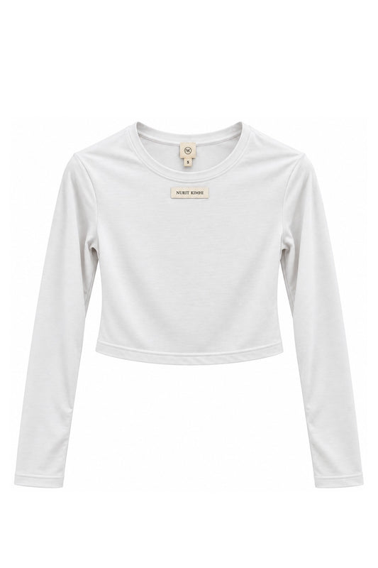 Tissue 02 - Cropped Shirt - לבן