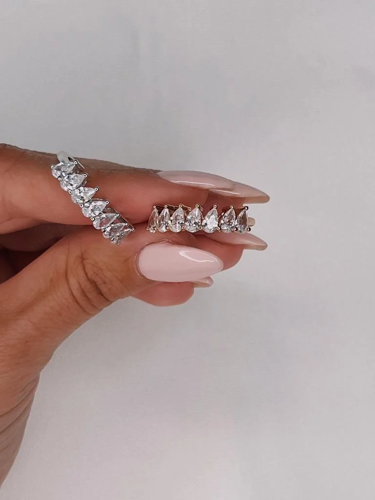 טבעת משולבת אבנים - רוז