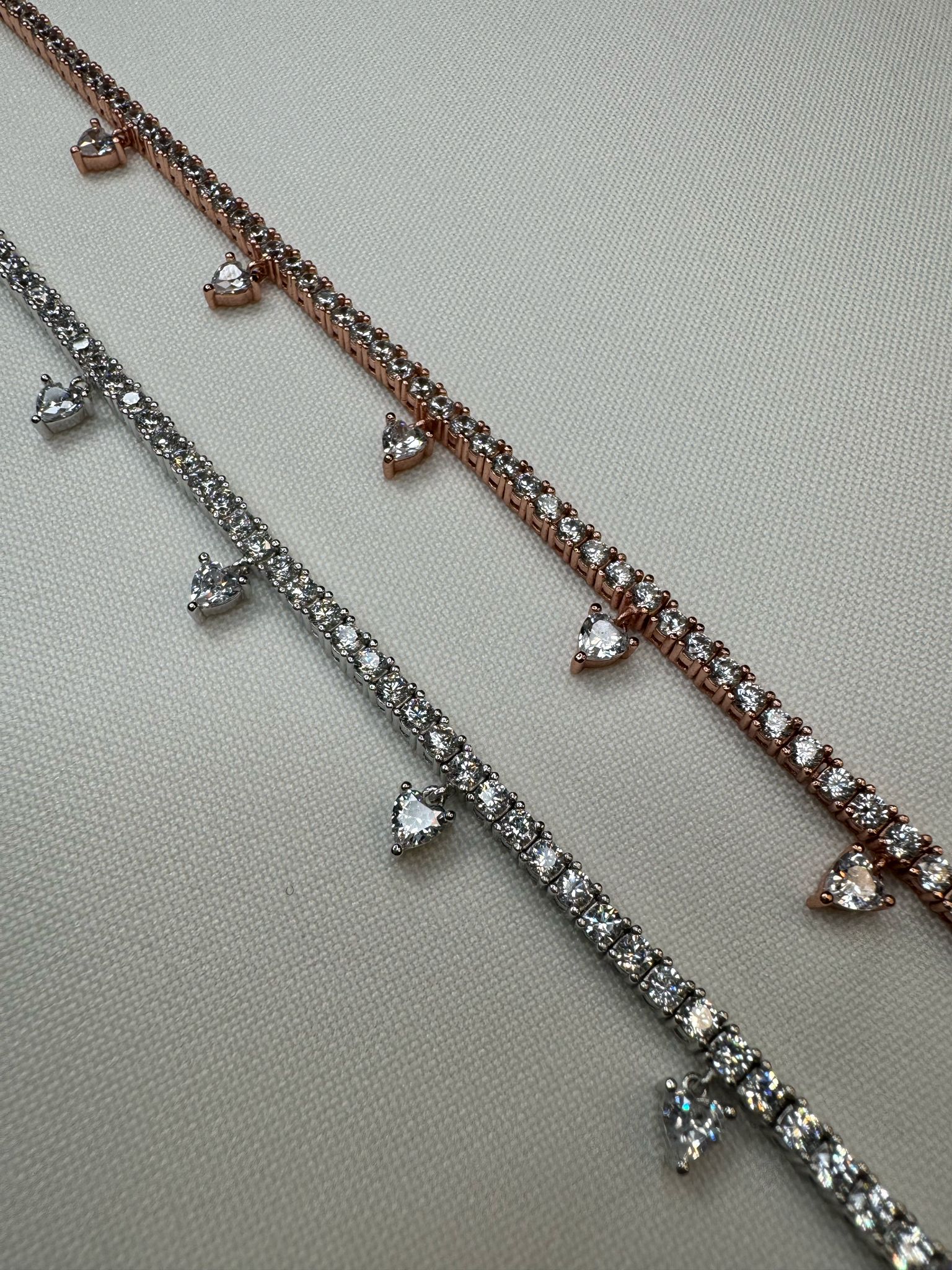 שרשרת טניס עיניים - רוז גולד