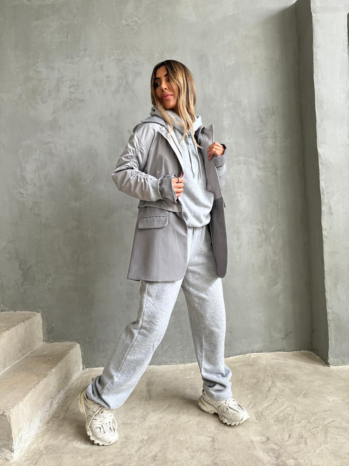 ג'קט מרלן - אפור