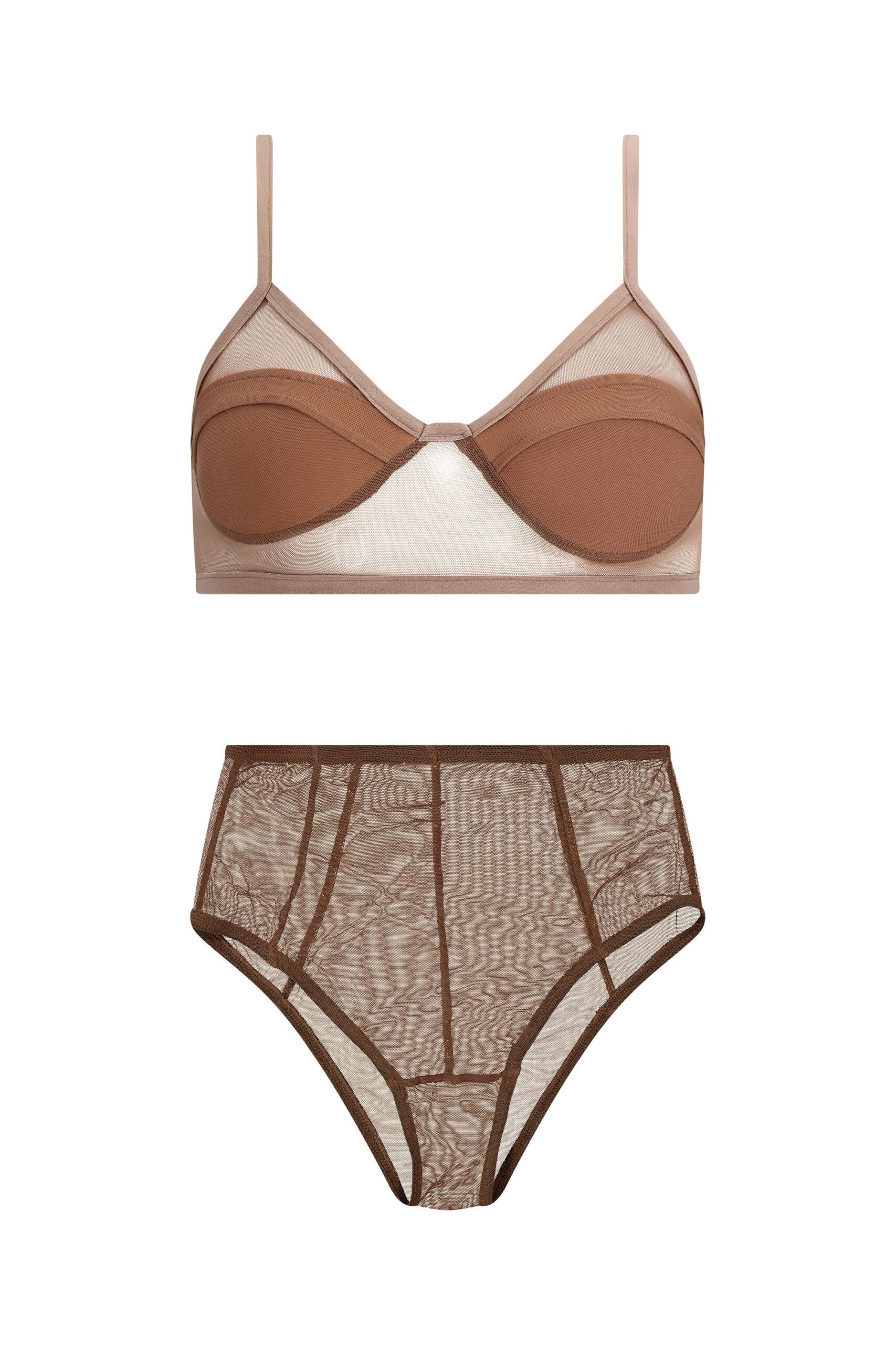 חזיית NURIT - חום בהיר - שקוף