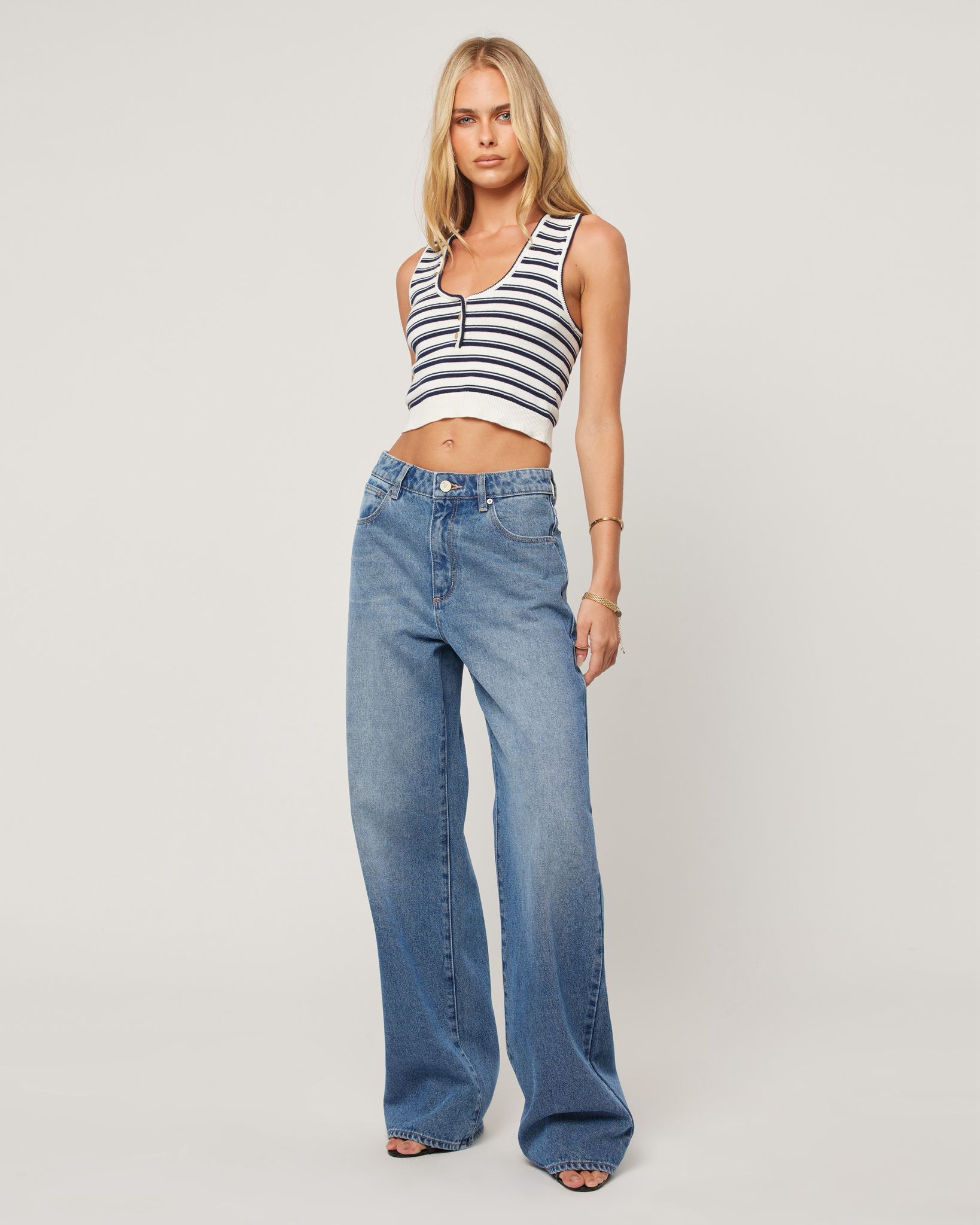 ג'ינס גבוהה בגזרה ישרה ABRAND JIEANS