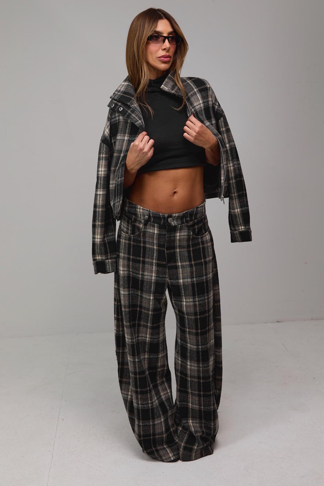 מכנס MORGAN – משובץ שחור