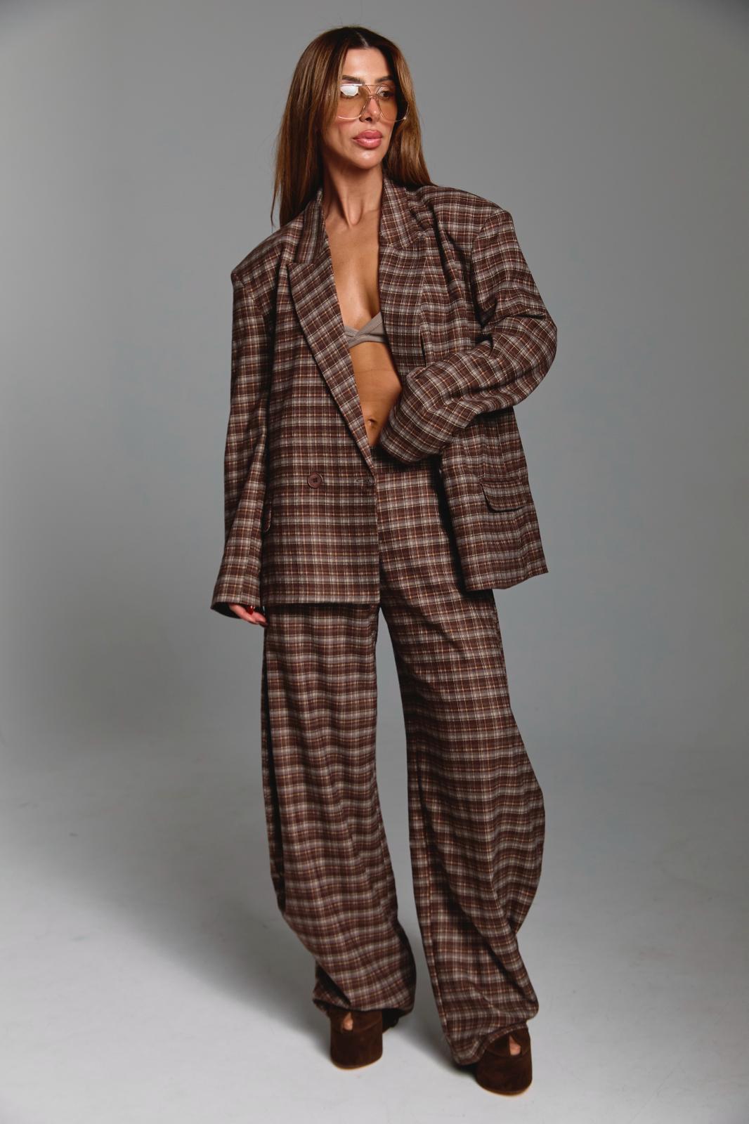 מכנס ONYX – משובץ חום