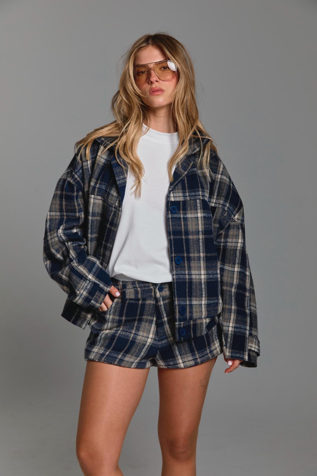 ג'קט MARCELO – משובץ כחול