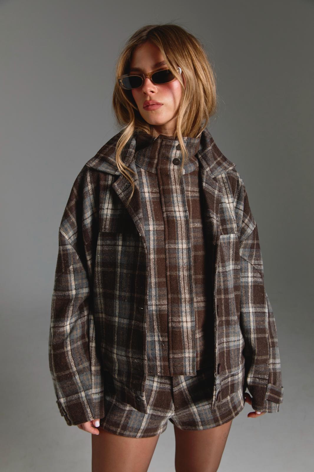 ג'קט MARCELO - משובץ חום