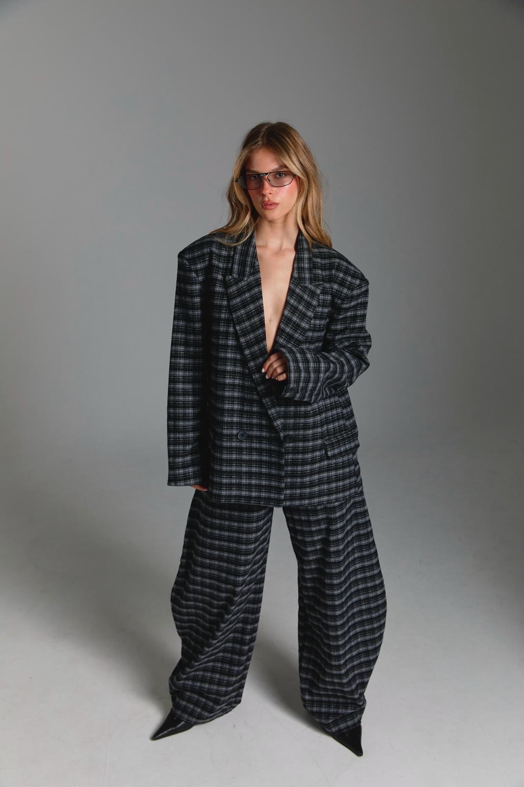 מכנס ONYX - משובץ שחור