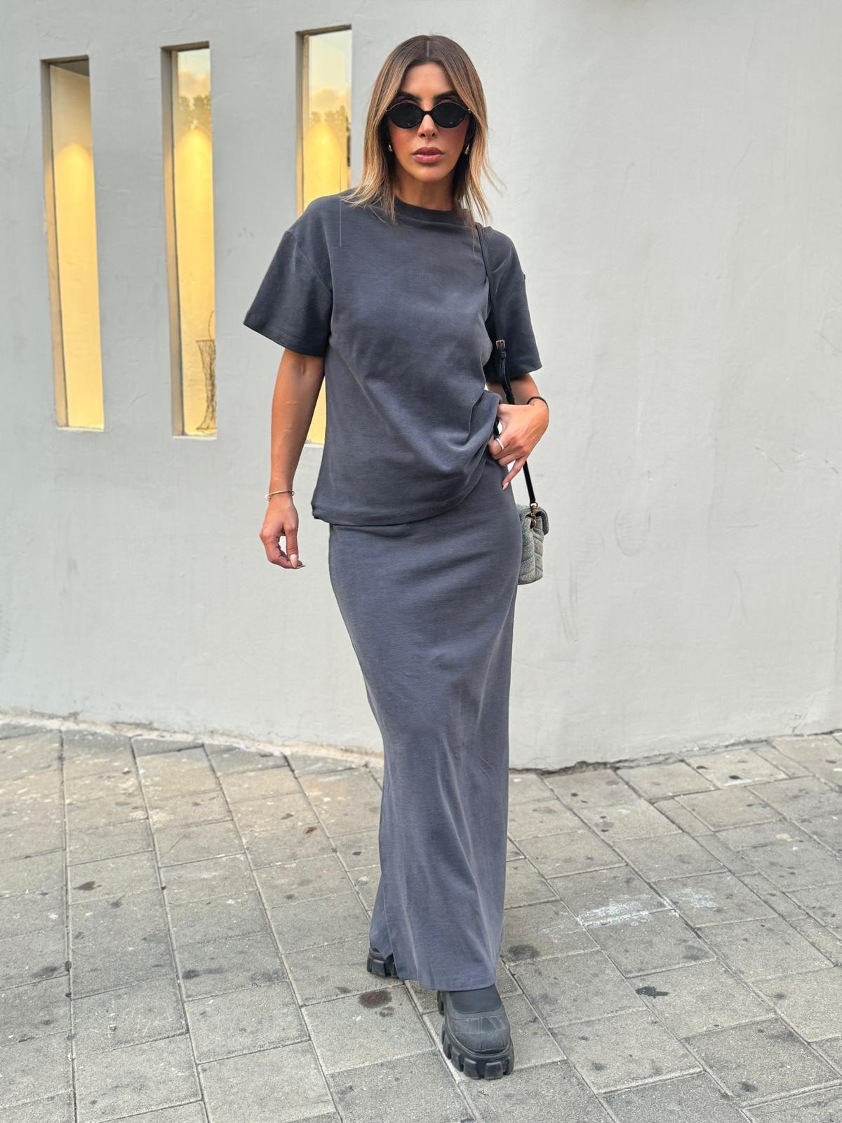 חצאית מיה - אפור