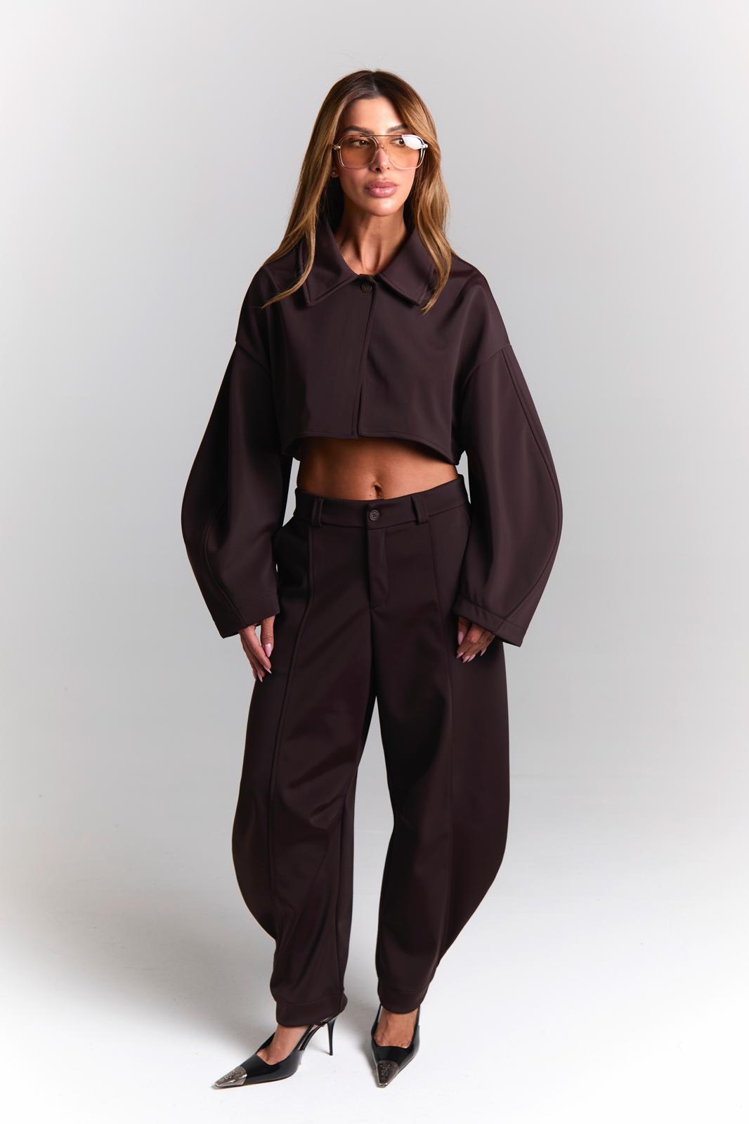 מכנס AURA סקיני – חום