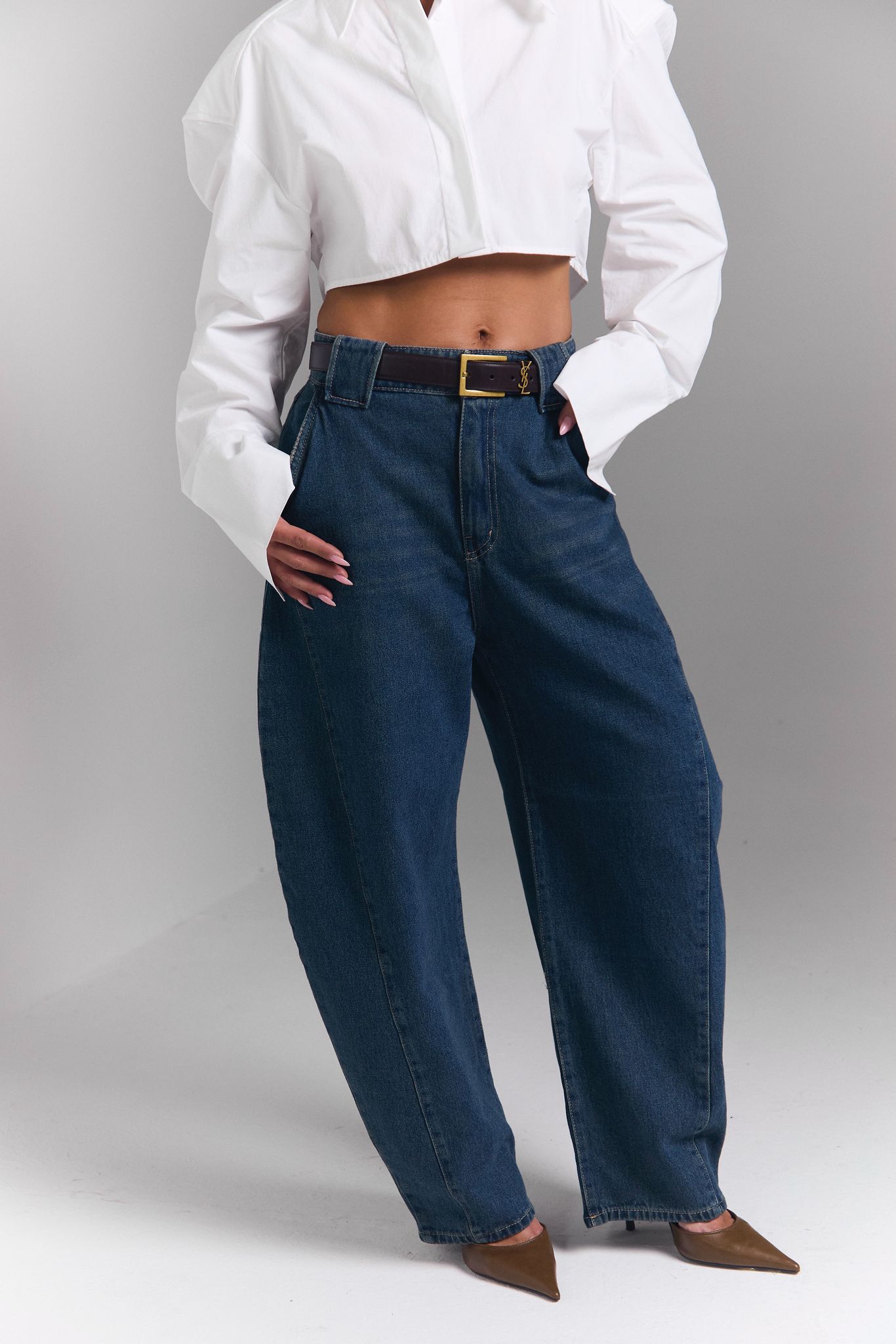 ג'ינס Z19 CULOTTE HIGH-WAIST עם תפרים