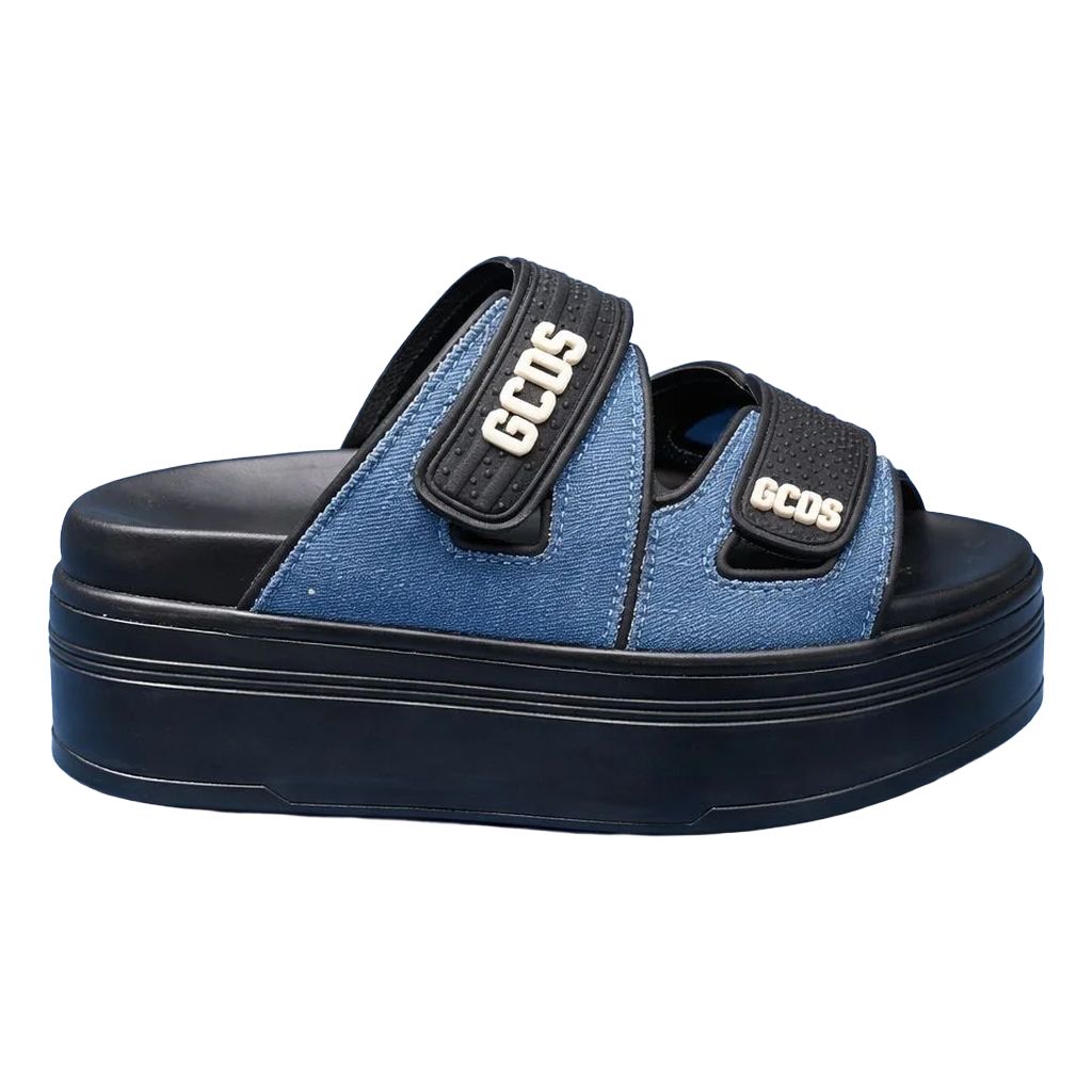 כפכף GCDS שחור עם שילוב ג'ינס