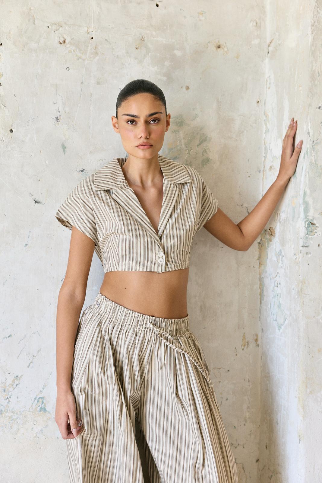 חולצת CAMILLE – קאמל פסים