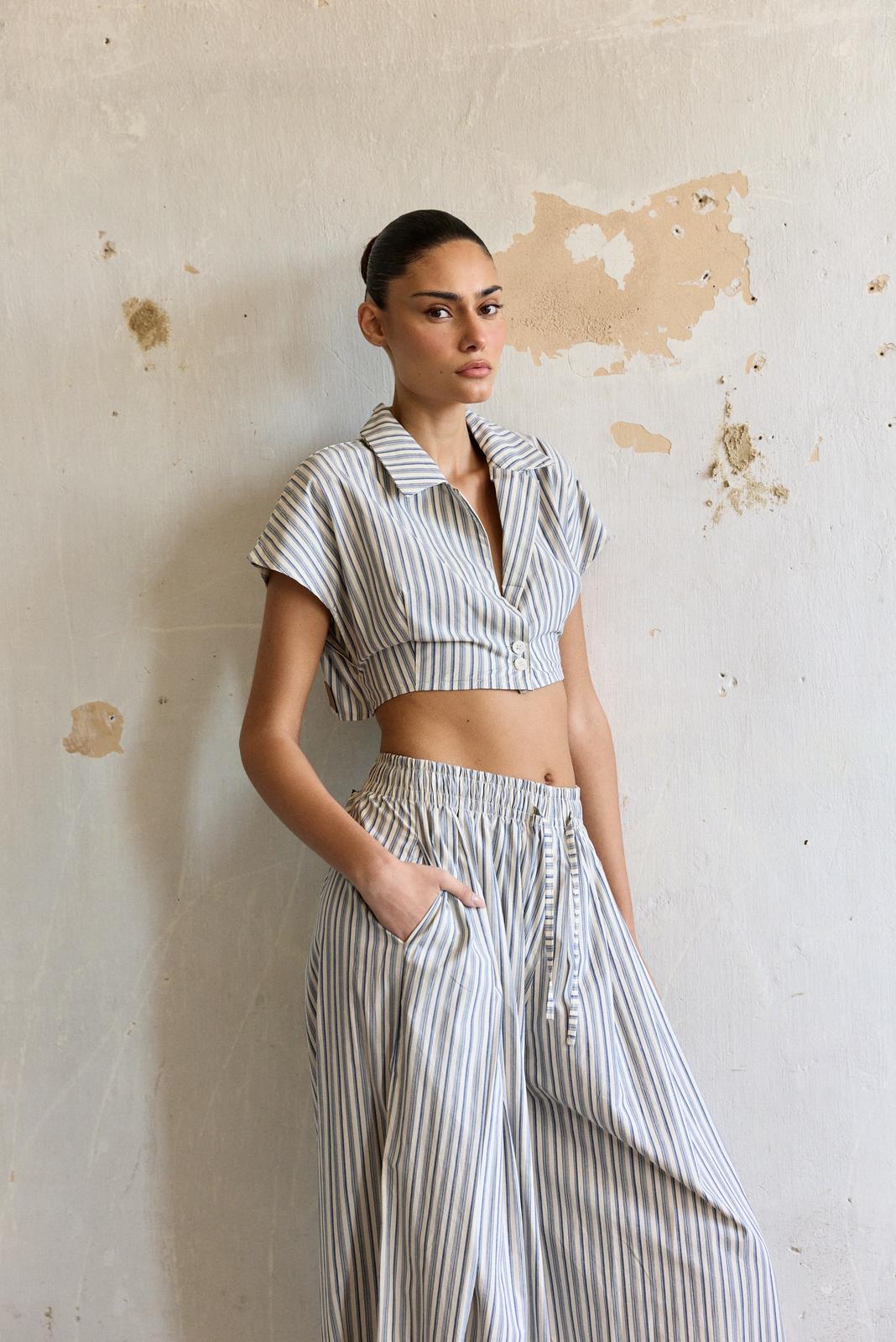 חולצת CAMILLE  - כחול פסים