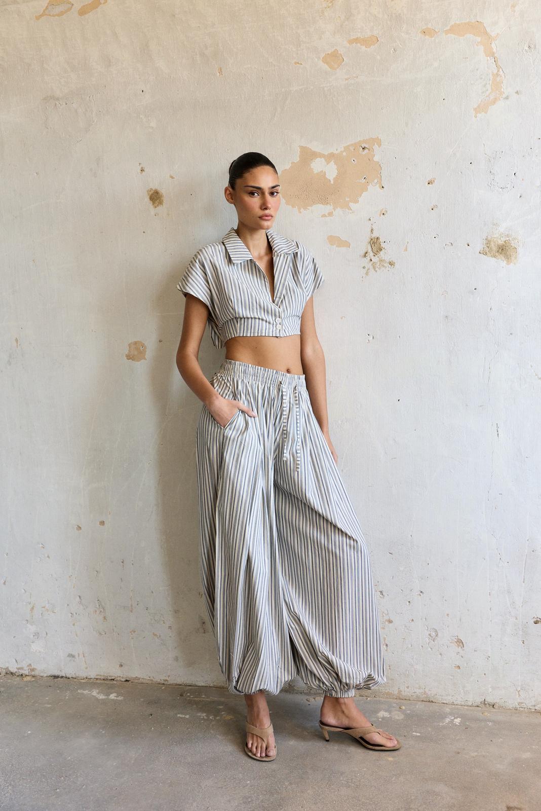 מכנס CAMILLE - כחול פסים